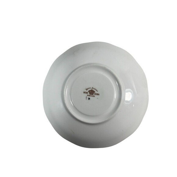 Vtg Royal Albert HOLLYHOCKS #2475 Teacup Saucer Countess Gold Rim - Picture 9 of 15